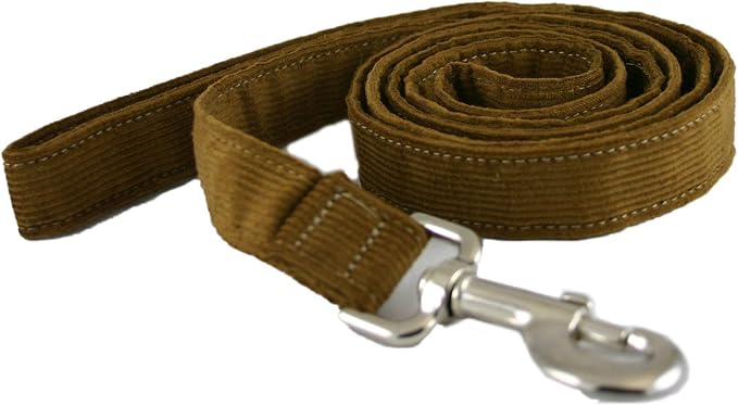 The Good Dog Company Hemp Corduroy Leash - 6 ft (1/2 Inch Width, Bronze)