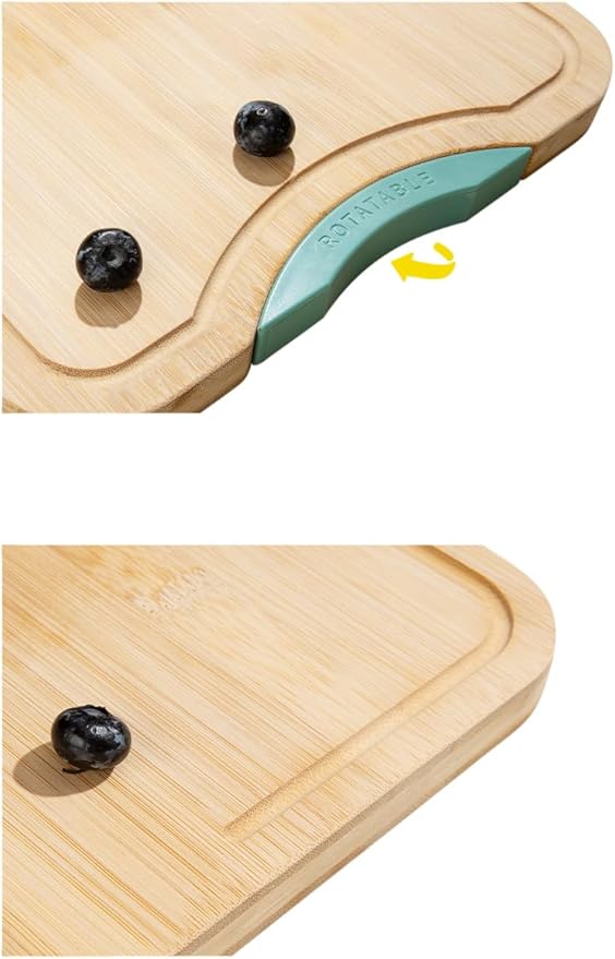 Bamboo Self Standing Cutting Board With Groove Dishwasher Safe Heat Safe Heavy Duty 16 x 11 inch