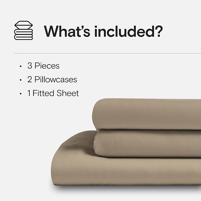 DOZ Sheet Set, 100% Viscose derived from Bamboo, Organically Grown, Buttery Soft, Cooling Sheets, High GSM, Deep Pockets - 3 Piece - 2 Pillowcases 1 Fitted Sheet (Dune, King)