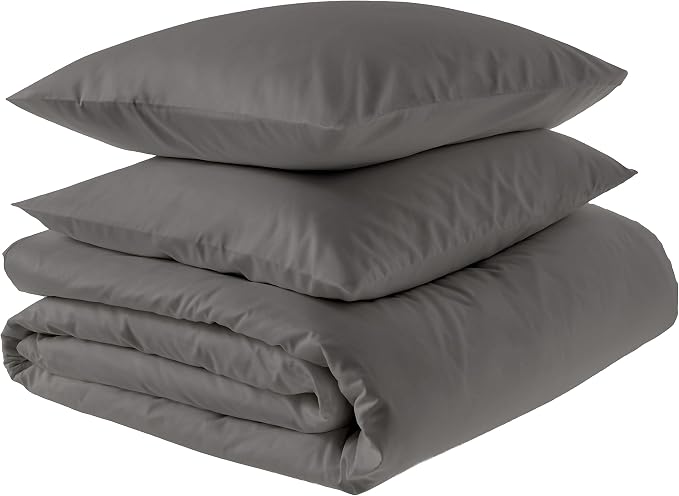 Amazon Aware 100% Organic Cotton 300 Thread Count Duvet Cover Set - Dark Gray, King