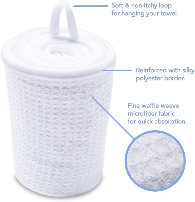 Microfiber Hair Wrap for Women - Extra Large 45 x 25 Anti-Frizz Quick Dry, Breathable Waffle Knit Towel with Elastic Loop for All Hair Types - Microfiber Towel