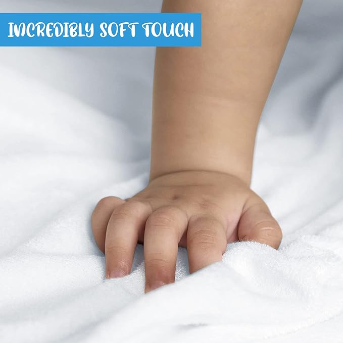 Set of 2 Hooded Baby Towels – White and Blue – Luxurious, Large and Super Absorbent – 30 x 30 Inch – Soft and Suitable for Infants, Toddlers and Kids – 400 GSM
