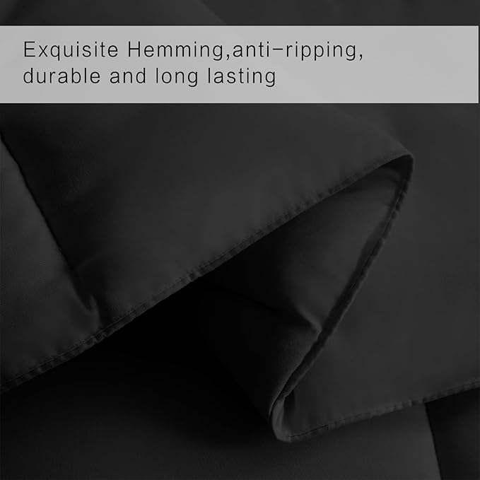 COHOME Premium California King Size Comforter, All-Season Quilted Down Alternative Duvet Insert, Luxury Hotel GentleSoft Comforter with Anti-Clump Tech & 8 Tabs - Reversible - Black 96 x104 inches