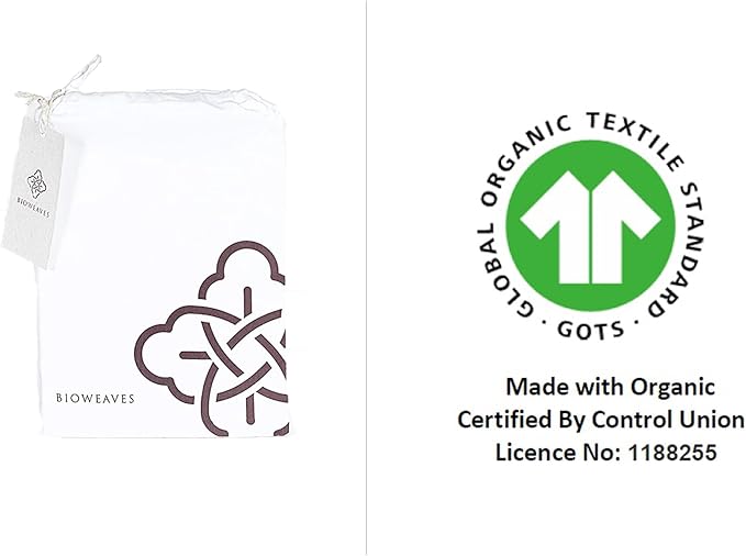 Bioweaves 100% Organic Cotton Breathable Pillow Protectors GOTS Certified with Zipped Closure – Euro, 26" x 26", 4-Pack