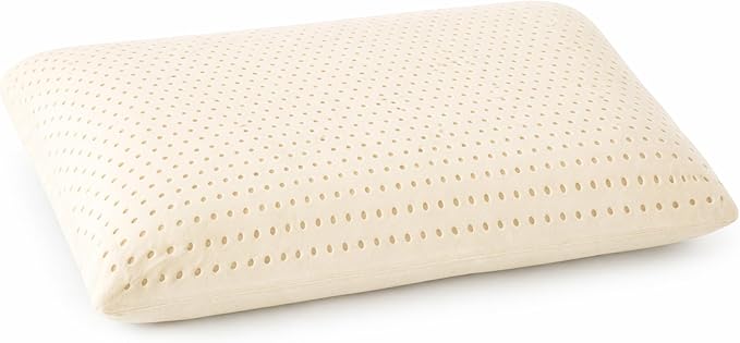 ORGANIC TEXTILES Talalay Latex Pillow with Organic Cotton Cover (King, Plush)