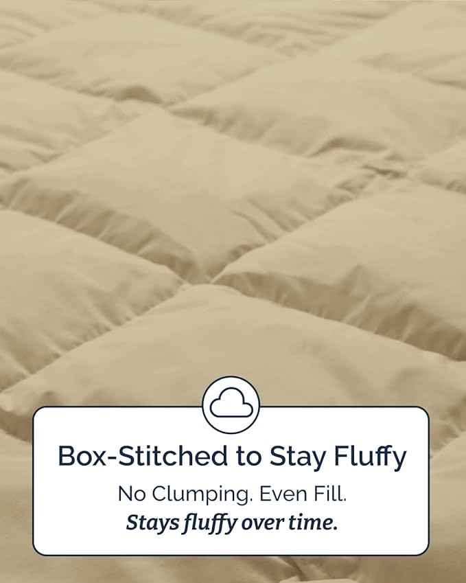 Twin Size, Beige Alternative Down Comforter - Warm, Lightweight & Breathable Hotel Quality Bedding Set for Men, Women, Kids and Teens - All Season Oversized Cooling Microfiber Duvet Insert Comforter