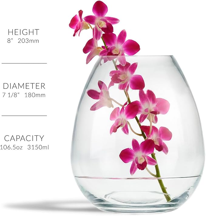 Couronne Company Breda Recycled Glass Vase, 7266, Clear, 1 Piece