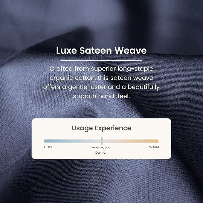Bioweaves 100% Organic Cotton 1 Full Size Fitted Sheet Only | 300 Thread Count Sateen Weave GOTS Certified with Deep Pocket - Mineral