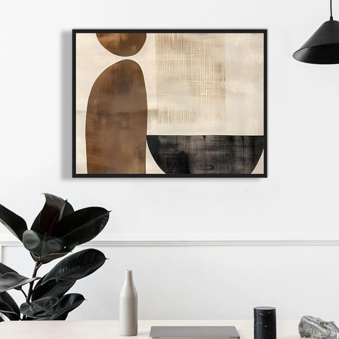 Moonow7 Minimalist Abstract Neutral Wall Art Poster, Geometric Print for Living Room, Bedroom, Office, Entryway, Modern Aesthetic, Contemporary Decor, Unframed Size A3 29.7 x 42 cm / 16.5X11.7