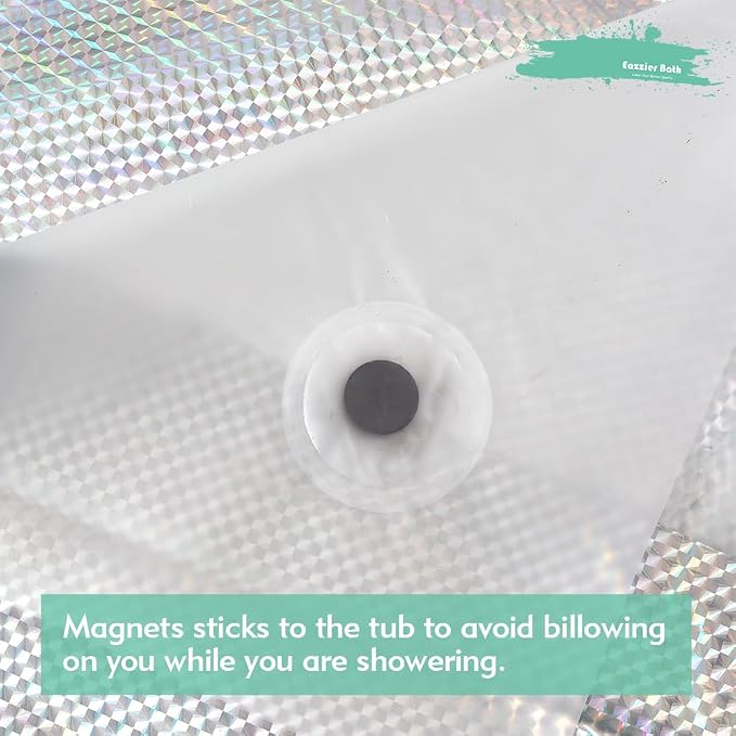 Holographic 3D EVA Shower Curtain Liner Cube, 72x72 Premium Clear Plastic Bathroom Shower Curtain with Rustproof Metal Grommets for Shower Stall, Bathtubs