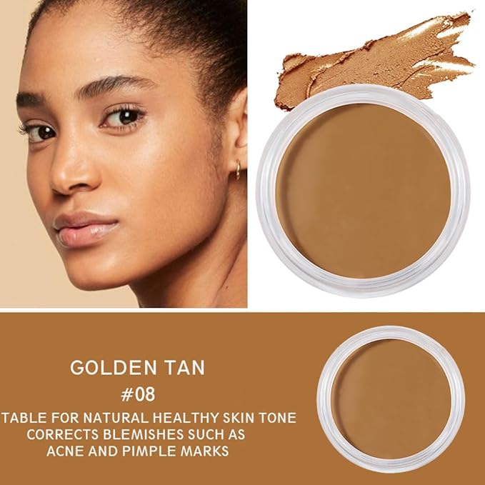Kaely Cream Pot Concealer Full Coverage Makeup Set, Under Eye Brightener Color Correcting Concealer for Dark Circles, Waterproof Foundation Palette with Brush, Eye Ring Corrector de ojeras, 08