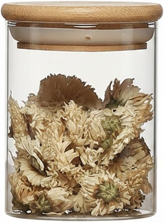 Borosilicate Glass Storage Jar with Bamboo Lid, Airtight Dry Food Canister for Kitchen Pantry & Countertop Organization