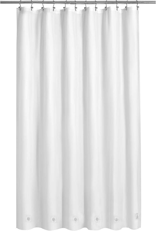 Barossa Design Extra Long Shower Curtain Liner with 6 Magnets - 72" x 84" XL White Waterproof PEVA Shower Liner for Bathroom, PVC Free, Metal Grommets - White, 72x84