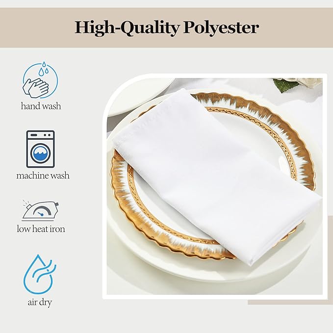 Mebakuk Cloth Napkins Set of 6, Premium 17 x 17 Inch Solid Washable Linen Style Napkins, Soft Table Napkin for Wedding Party Restaurant Dinner Parties