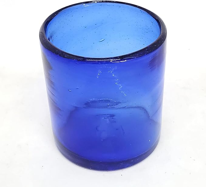 Solid Cobalt Blue 9 oz Short Tumblers (set of 6), Recycled Glass, Lead-free, Toxin-Free (9oz Tumbler)