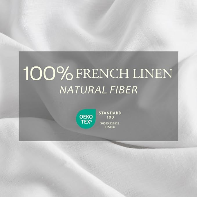 DAPU 100% Linen Duvet Cover Twin 2PCs, Pure Natural French Flax Linen Duvet Cover King 68"x90" with Multiple Corner Ties and Zipper Closure, Soft Breathable Durable for Hot Sleepers (White, Twin)