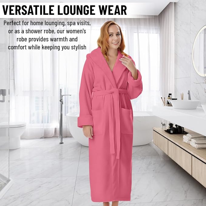 KAHAF COLLECTION Cotton Terry Robes for Women and Men, Terry Shawl Collar Bathrobe, ONE SIZE - UNISEX Men & Women Spa Robe