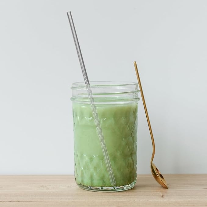 OSALADI 7pcs 304 Stainless Steel Reusable Straws Set for Tumblers, Colorful and Natural Metal Juice Drinking Straws with Cleaning Brush, Party and Birthday Supplies