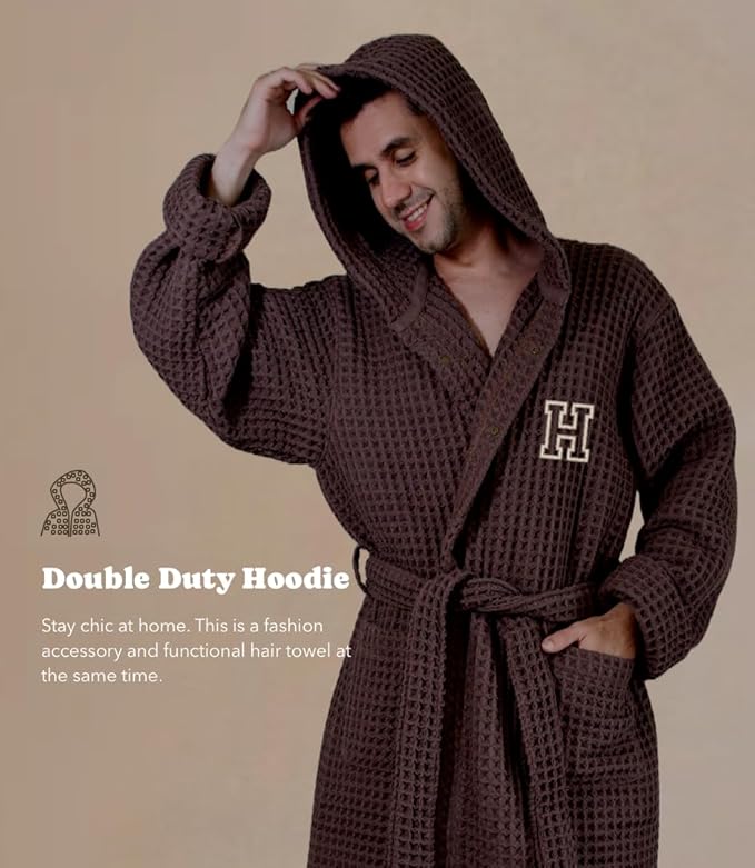 Luxury Organic Japanese Cotton Hotel & Spa Waffle Bathrobe for Men and Women (Hooded/Kimono)