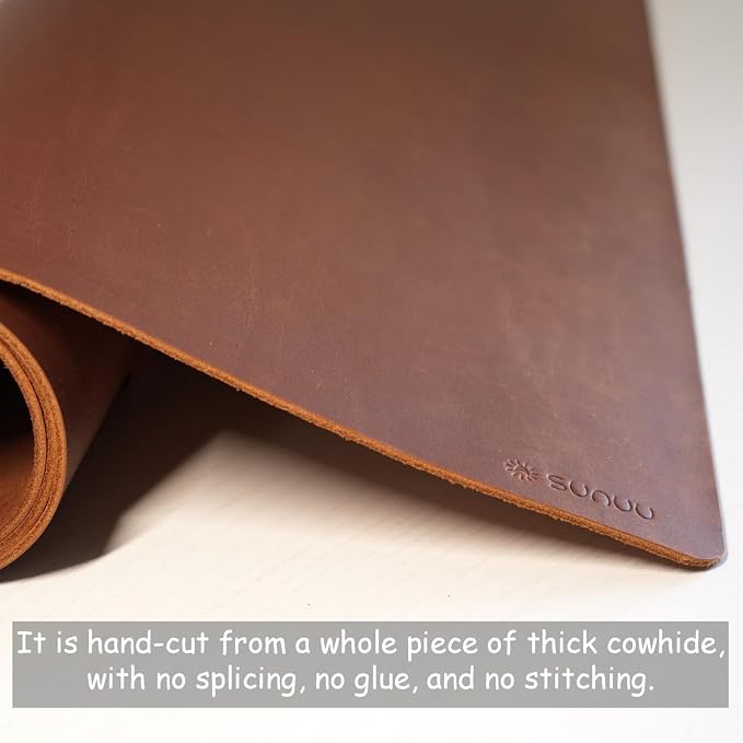 Desk Pad-Premium Full Grain Genuine Leather-Handmade with Cowhide Crazy Horse Leather-31.5x15.8in (Vintage Brown)