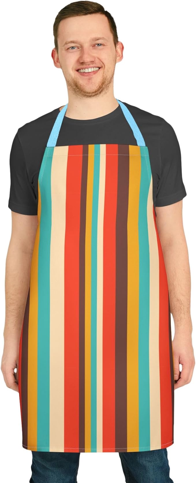 Retro Vertical Stripes Apron | Colorful Kitchen Stripe Apron