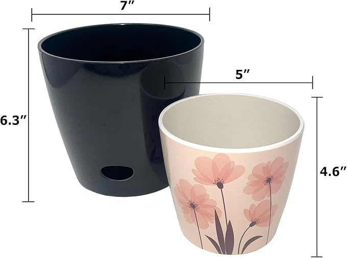 7" & 5" Self-Watering Plant Pot Set