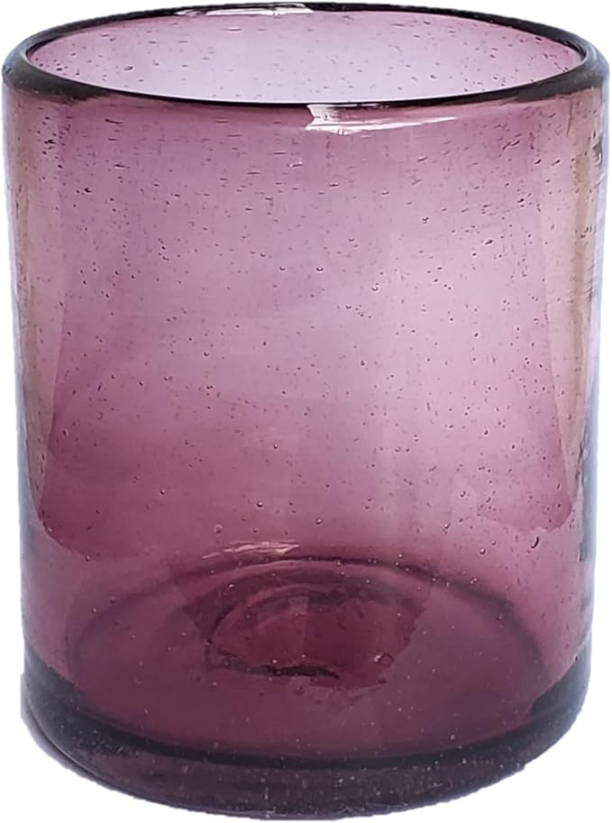 Solid Amethyst 9 oz Short Tumblers (set of 6), Recycled Glass, Lead-free, Toxin-Free (9oz Tumbler)