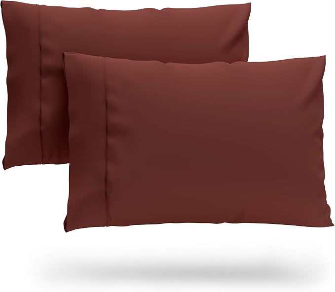 Cosy House Collection Premium Rayon Derived from Bamboo Pillowcases | Ultra Soft, Cooling & Breathable Bedding - Set of 2 (King, Burgundy)