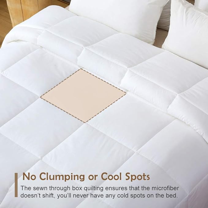 DWR 100% Cotton Fabric Covered Down Alternative Comforter| All-Season Weight, King (104x88)