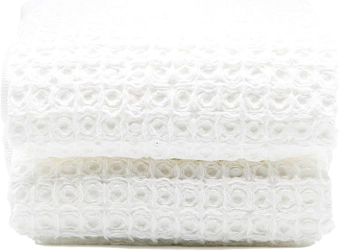 Italic Sedona Waffle Hand Towels – 410 GSM 100% Cotton, Set of 2, Lightweight, Quick-Drying & Textured Towels, White