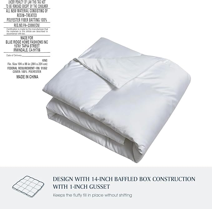 All Season White Down Alternative Comforter and Duvet Insert with Corner Tabs, Luxury Soft Hotel Comforters Breathable Hypoallergenic Comforter King Size (104"x88")