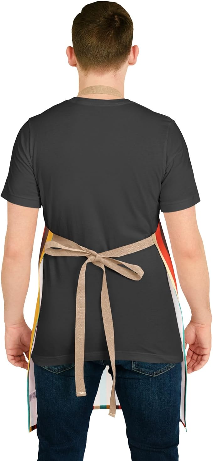 Retro Vertical Stripes Apron | Colorful Kitchen Stripe Apron
