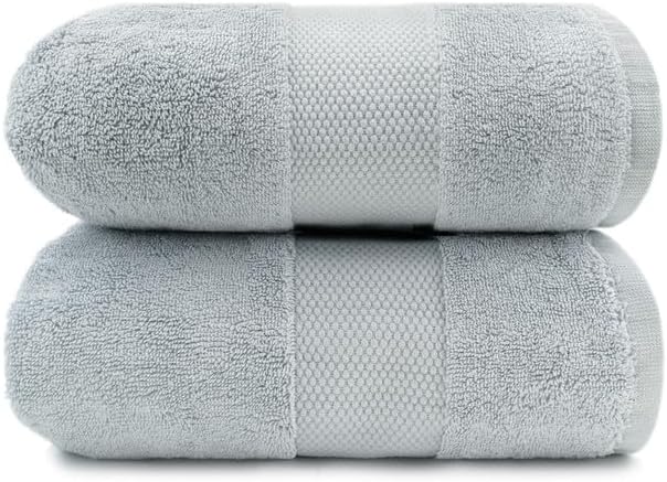 Maisonette Elegance 100% Organic Cotton Turkish Bath Towels, Soft & Absorbent, Ideal Quick Dry Large Luxury Bathroom Towel Set for Shower (30" x 58", 2 Pack) - Green (Eucalyptus)