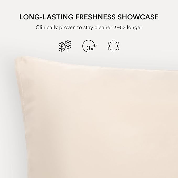 Clementine Sleepwear Essentials Organic King Size Pillowcase Champagne Sunset | Two-Tone Bamboo and Silver Ion Silk for Acne-Prone Skin, Anti-Aging, and Hydrated Hair and Skin