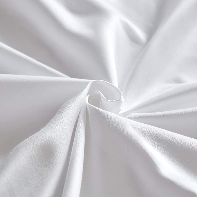 100% Real Certified Organic Cotton Bedsheet Set, Queen-XL Size 6 Piece 1000 Thread Count Sheets Sets, [1 Fitted + 1 Flat + 4 Pillowcases], Extra 24" Deep Pocket - White
