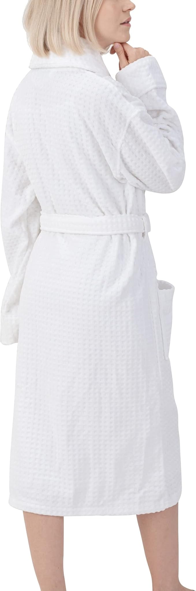 Alpine Swiss Elyse Womens Luxury Waffle Knit Cotton Bathrobe Shawl Collar Hotel Spa Robe