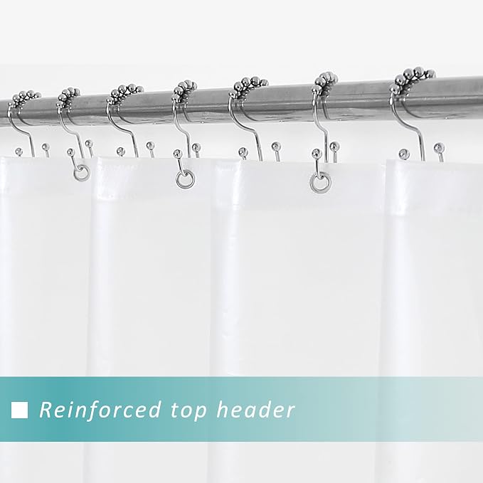 Mrs Awesome Short Shower Curtain Liner with 6 Magnets 72 x 66 inch Frosted Thick PEVA Waterproof Plastic Shower Curtain 72x66, Frost