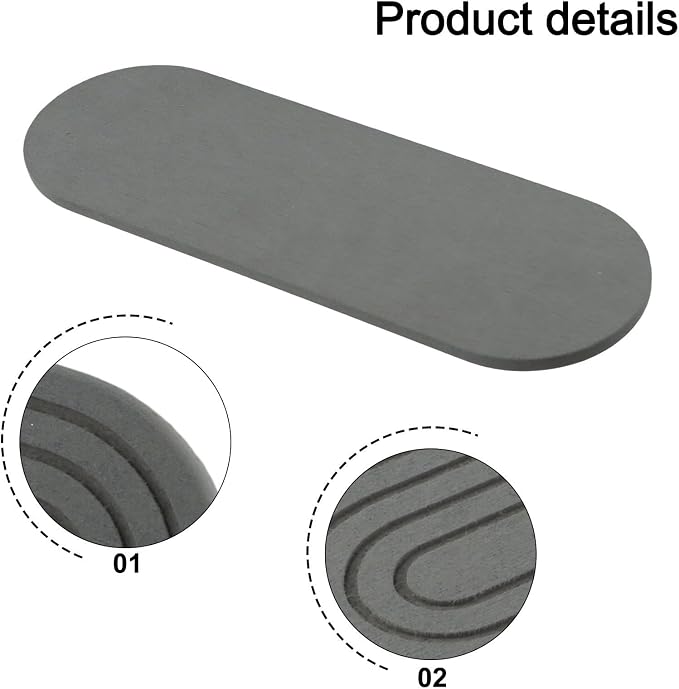 FABULETTA Diatomaceous Earth Soap Dish Tray – 30 x 10 cm Absorbing Drying Mat for Sink & Bathroom Organizer, Natural Diatomite with Wo