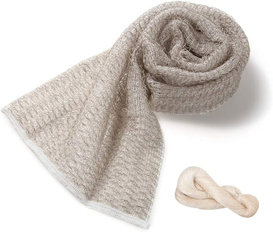 Exfoliating Washcloth [Made in Japan] Shower Back Scrubber, Plant-Based Body Exfoliating Towel (Linen)