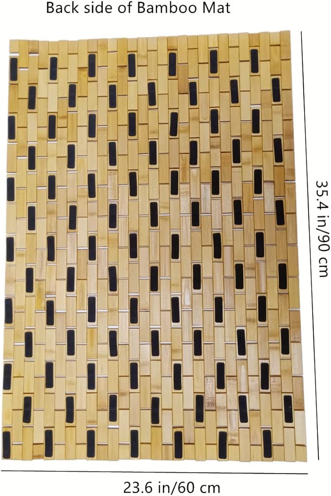 HJJKKH Bath Mat 23.6X35.4 inches, Non Slip and Foldable Floor Shower Mat for Bathroom, Bathtub, Shower, Sauna, Hot Tub, Rayon Derived from Bamboo