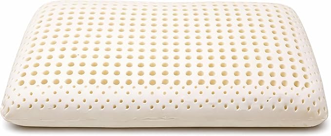 ORGANIC TEXTILES Dunlop Medium Firm Latex Bed Pillow with Organic Cotton Cover - GOTS and GOLS Certified (Standard) - Pack of 1