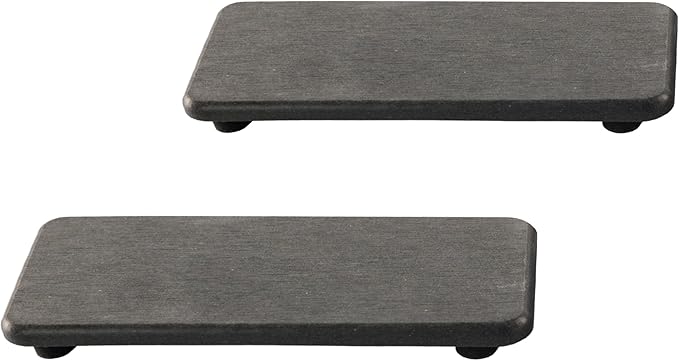 NiuYichee 2 Pcs Water Absorbing Stone Trays, Kitchen/Bathroom Sink Soap Dish, Diatomite Tray Used for Hand Soap & Cosmetic Bottles in The Modern Home, 3.15" W x 6.3" L, Dark Gray