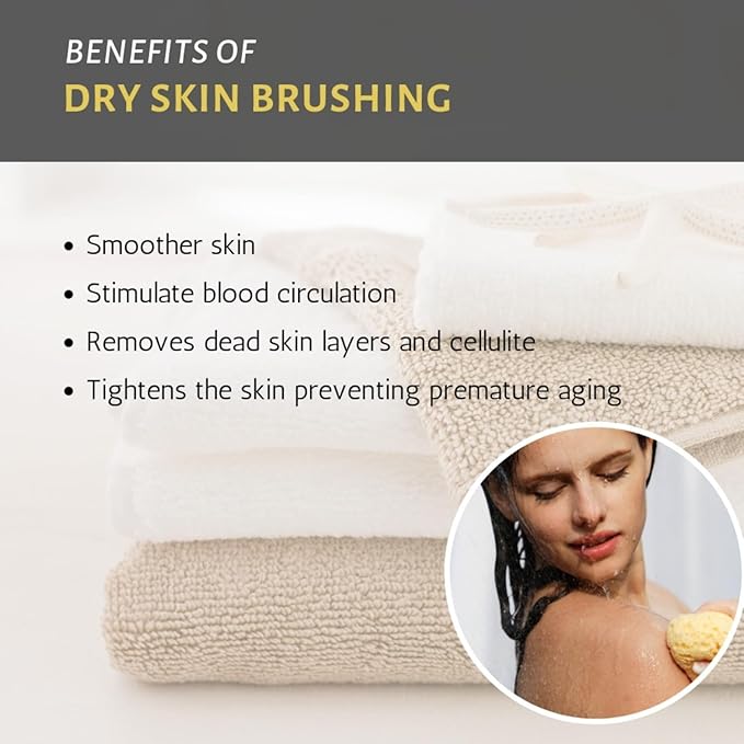 Touch Me All Natural Spa Sisal Dry Skin Brush – Premium Quality 9” Exfoliating Body Brush for Lymphatic Massage, Circulation & Glowing Smooth Skin