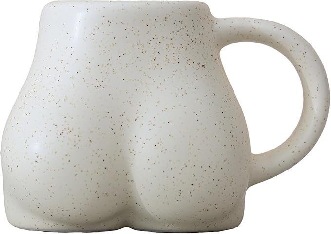 Creative and personalized handmade coffee cup, hip structure, natural, ceramic, mug water cup (Matte yellow)