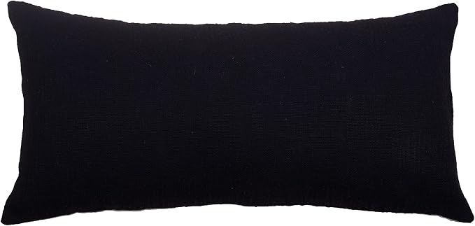 Trade Star Handloomed Throw Pillow case 100% Cotton Pillow Cover Mudcloth Bedding Cushion Case Boho Accent Cushion Case Modern Farmhouse Décor (Black Solid 12X24 INCHES)