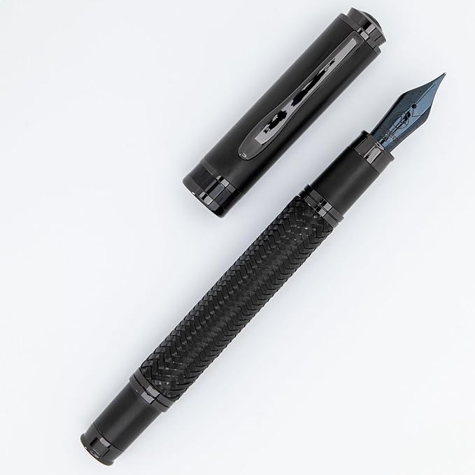 Monteverde Innova Formula M Fountain Pen, Black - Broad Nib, Durable PVD Coating, Refillable, JoWo Stainless Steel Nib, Premium Gift Box
