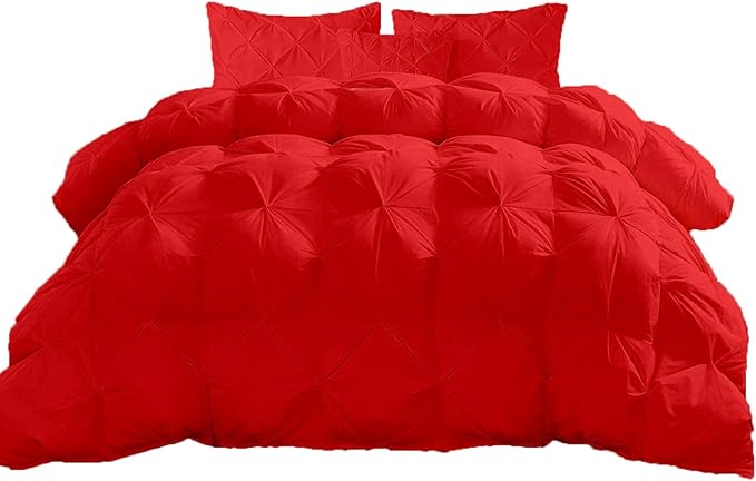 Hypoallergenic 1000-TC Pinch Pleated Down Alternative Comforter California King Size 102 x 96 Inches 1pc Comforter & 2 pcs Pillow Covers, 700 GSM & All Side Corner Tabs 100% Egyptian Cotton