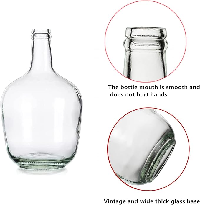 Hewory Large Glass Vase for Decor, 15in Clear Tall Farmhouse Decorative Floor Vase, Round Bubble Balloon Glass Jug Vases for Coffee Table Fireplace Mantel Entryway Living Room Bedroom Kitchen