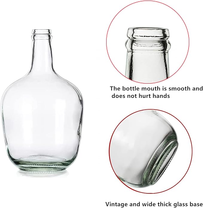 Hewory Large Glass Vase for Decor, 12in Clear Tall Farmhouse Decorative Floor Vase, Round Bubble Balloon Glass Jug Vases for Coffee Table Fireplace Mantel Entryway Living Room Bedroom Kitchen