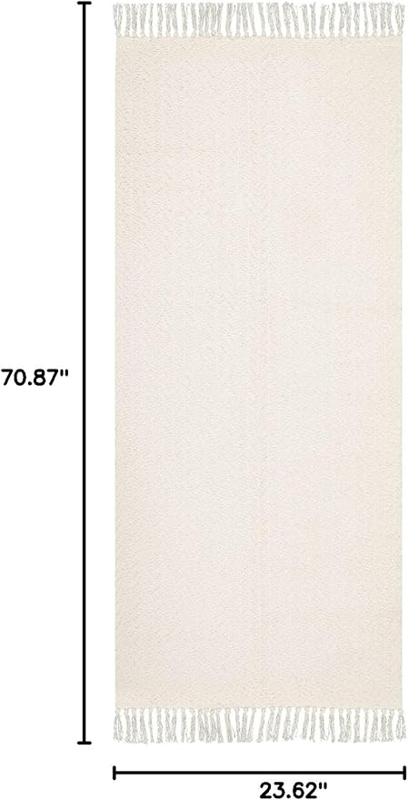 Lahome Belle Boho Kitchen Runner, 2x6 Laundry Room Rug Lightweight Runners for Hallways Washable Runner Rug with Tassels, Farmhouse Cotton Beige Throw Rugs Non Shedding Carpet for Entryway Bathroom